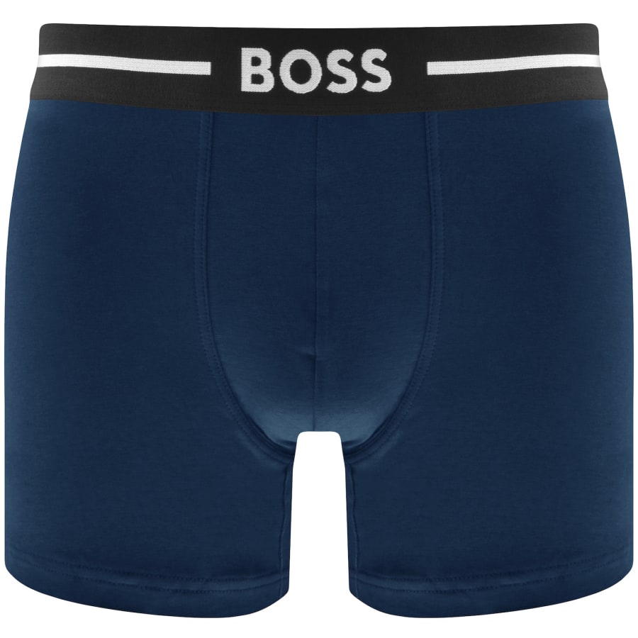Boss Three Pack of Stretch cotton Boxer Briefs Men Size L Black Blue